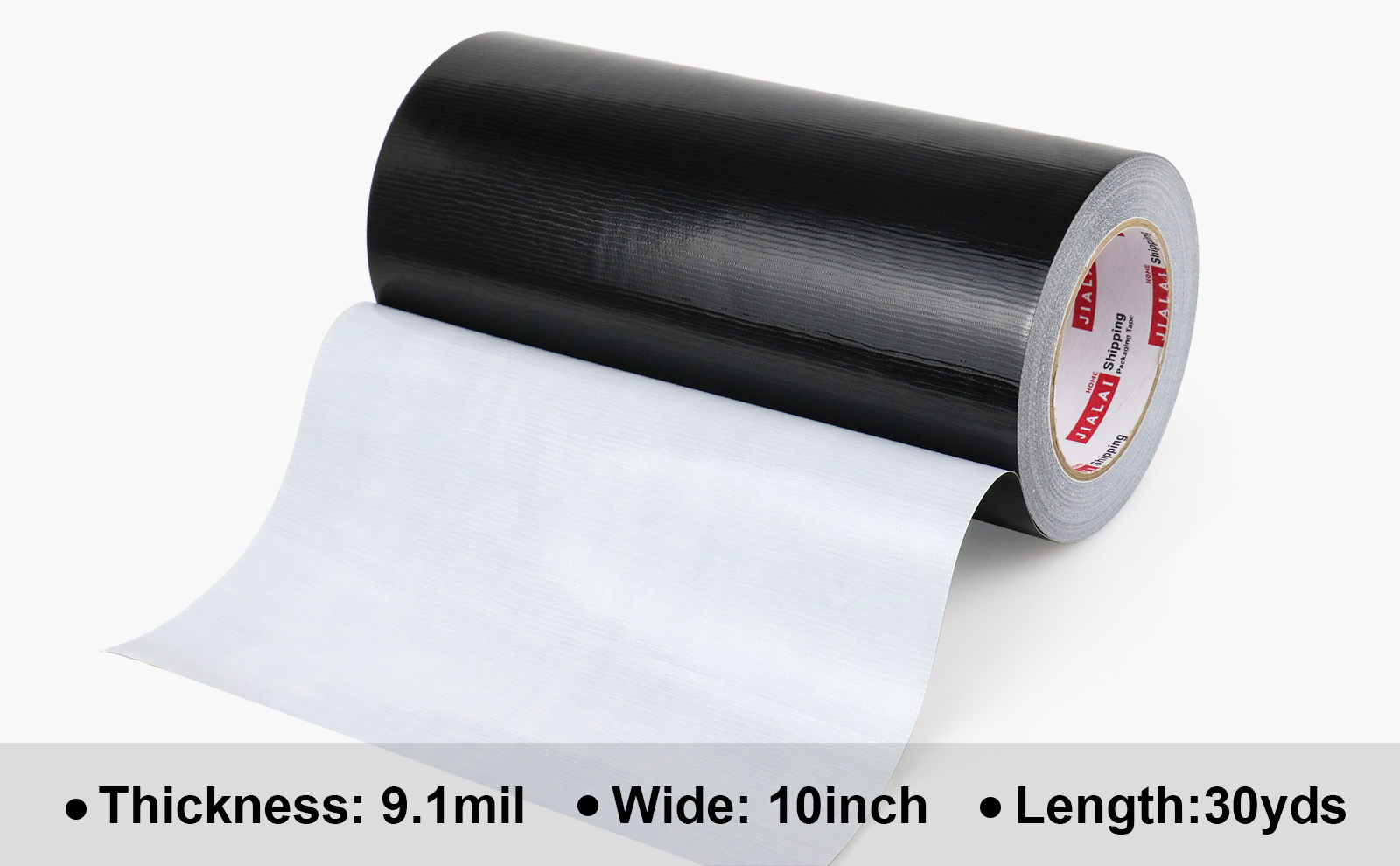 JIALAI HOME 10 Inches Duct Tape, Industrial Grade 10 inches x 30 Yards Duct Tape Black, 9 Mil Heavy-Duty, Waterproof, Strong, Flexible, No Residue, UV Resistant for Crafts & Home Improvement