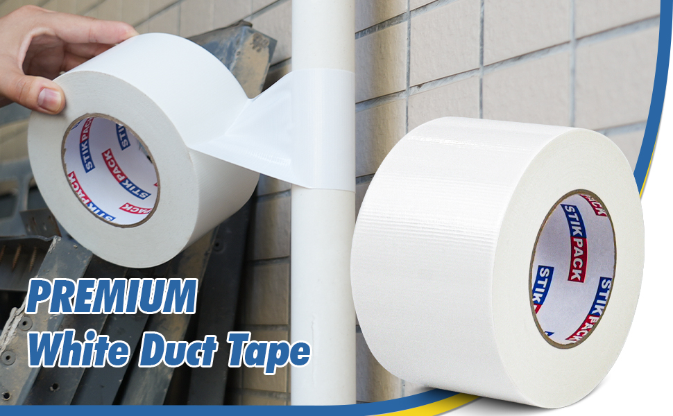 Wide Duct Tape 3 inch, Industrial Grade White Duct Tape 3 inches x 55 Yards (165 ft), 9 Mil Heavy-Duty, Strong, Waterproof, UV Resistant for Crafts & Home Improvement