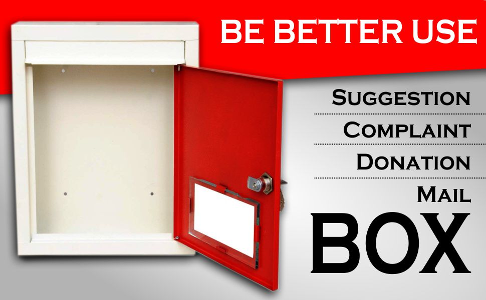 Lepose Letter Box for Home, Wall Mount Stand, Metal Wall Mount Shelf, LetterBox, Mailbox, Outdoor Mailboxes, Home Decor Items (Suggestionbox Red)