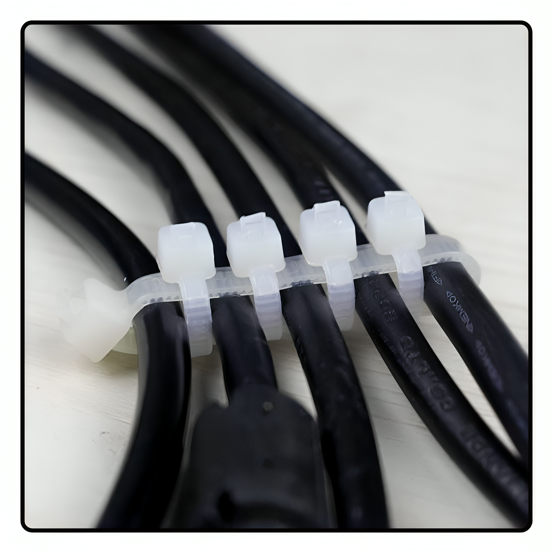 Inme Cable Tie/Zip Tie Tags Plastic Ties Lock Strip Strap Self Locking Nylon Wire Tag Belt Heavy Duty & Durable Combo - 50 pcs each (White, 4, 6, 8, 10, 12 inch Combo - 250 pcs)