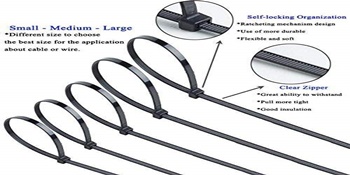 SCHOFIC Cable Zip Ties Heavy Duty 450 MM [Size 18 INCH], Ultra Strong Plastic [Polyamide] Wire Ties with 49 Pounds Tensile Strength, Nylon Tie Wraps with 4.8 MM Width (25, BLACK)