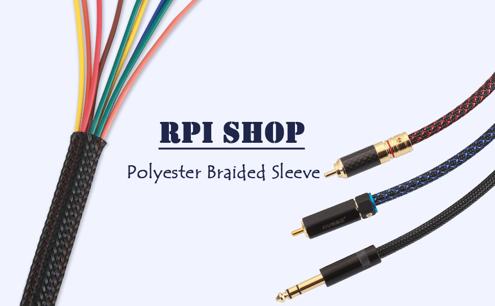 Rpi shop - 5 Meters Polyester Braided Sleeve, Nylon Braided sleeve, braided expandable sleeve for good wire protection, 5 Different Size(3mm, 4mm, 6mm, 8mm, 10mm) Each 1 Meter Color Black