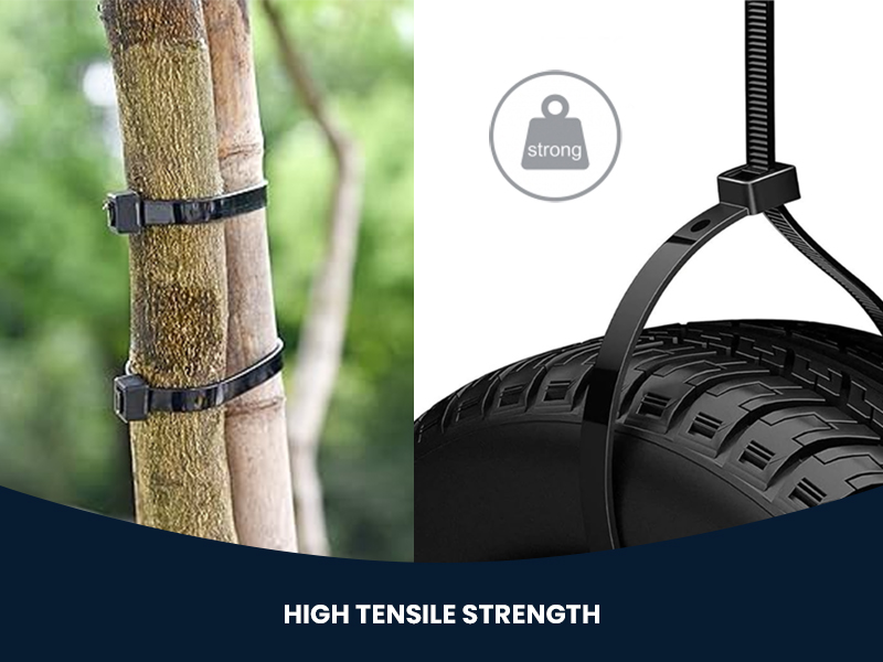 Shivansh Technology Nylon Cable Zip Tie Black 12"inch | 300x3.6 mm | 100pcs