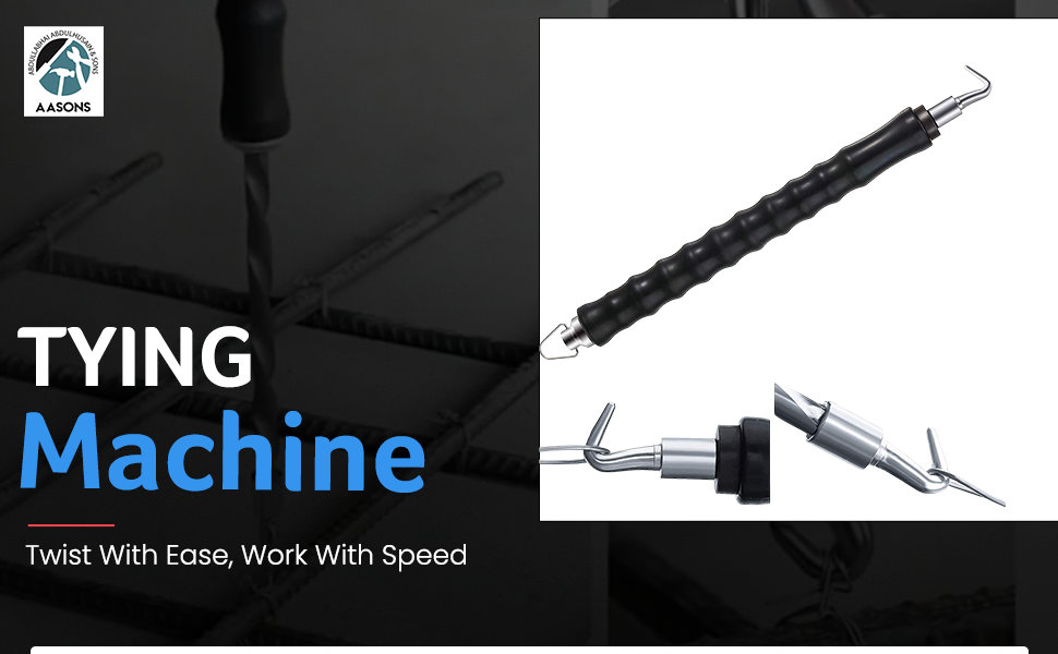 AASONS Semi Automatic Fast Rebar Wire Twisting Or Tying Machine, Concrete Slab Work Metal Wire Twister Fence Like Pliers Pull Tie Tool 32cm Long
