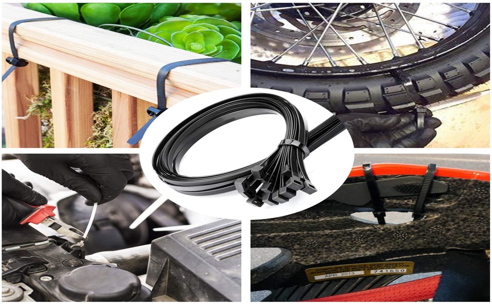 SCHOFIC Cable Zip Ties Heavy Duty 250 MM [Size 10.1 INCH], Ultra Strong Plastic [Polyamide] Wire Ties with [120 Pounds] Tensile Strength, Nylon Tie Wraps with 7.2 MM Width (25, BLACK)