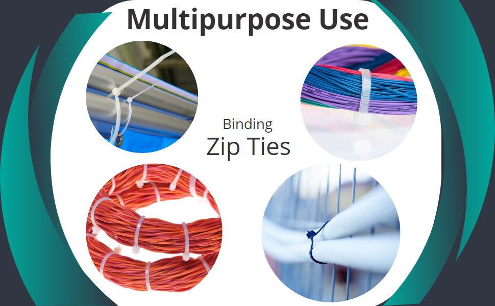 16-Inch Cable Ties (100-Pack) – Heavy Duty 400mm x 4.2mm Self-Locking Nylon Zip Ties | Strong Wire Fasteners with Teeth Grip for Organizing, Bundling & Securing
