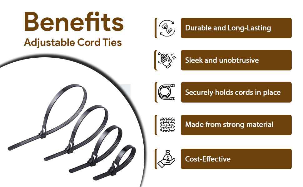 Inovera (Label) Reusable Nylon Self Locking Releasable Cable Zip Tie, Adjustable Cord Ties Heavy Duty Plastic Wire Wraps For Home, Garden, Office, Garage (Black,3.6 X 200Mm, Pack Of 100)
