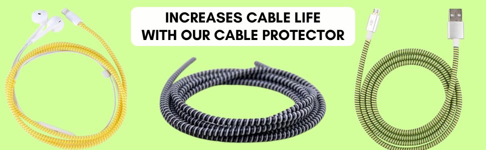 Spiral Cable Protector, Chargers Cable Protector Data Cable Protective Sleeve, Headphone Saver, Charger Protective Cover for Phone USB Prevent Pets from Biting The Cable (Black)