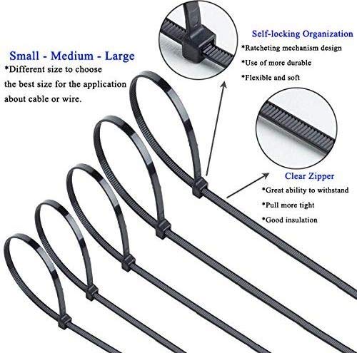SCHOFIC Cable Zip Ties Heavy Duty 368 MM [SIZE 14.5 INCH], Ultra Strong Plastic [POLYAMIDE] Wire Ties with 49 Pounds Tensile Strength, Nylon Tie Wraps with 4.8 MM Width (25, Color May Vary)