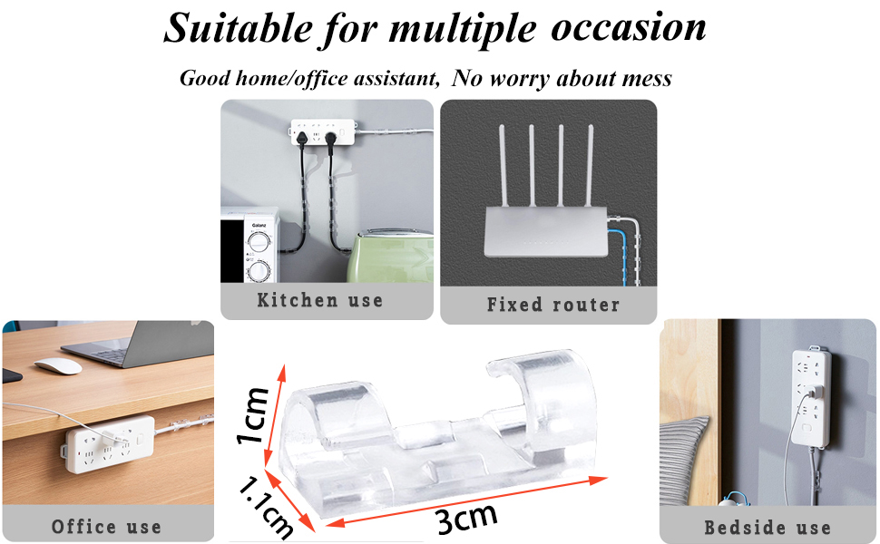 BEYOND BASIC Cable Clips with Strong Self-Adhesive Clear Wire Holders for Wall Durable Plastic Cord Management Organiser Clamps (Pack of 16 pcs)
