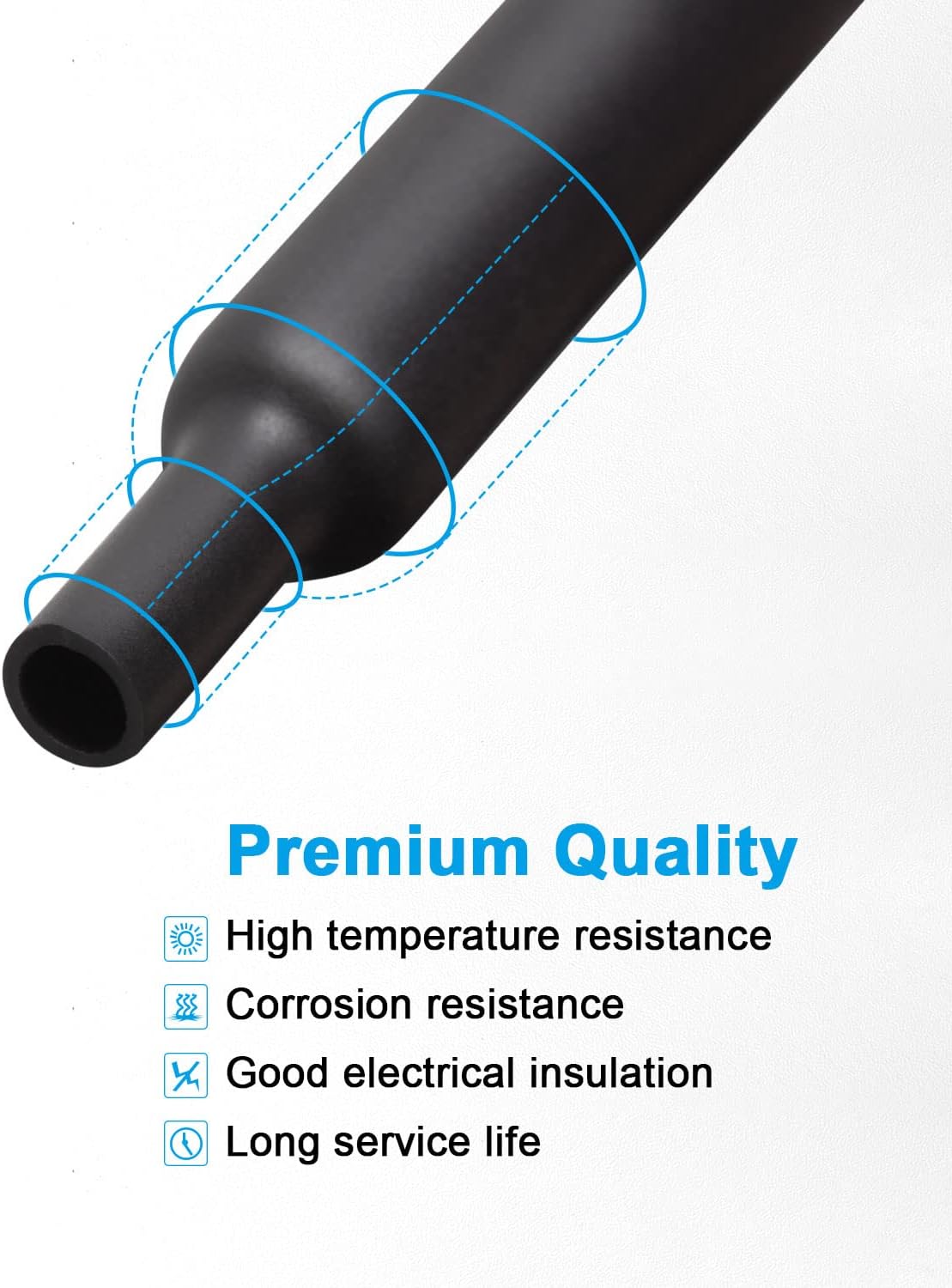 Rpi shop - 130 Pcs Colours Assorted Polyolefin Heat Shrink Tube, Insulated Wire Cable Sleeving Wrap, Multicolour, 7 Different Cut Size with Box