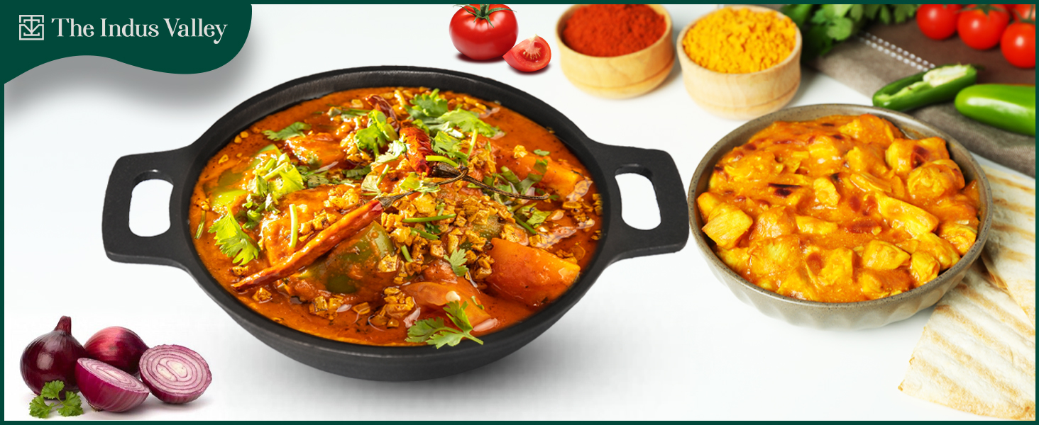 The Indus Valley Super Smooth Cast Iron Kadai | Medium, 25.4cm/10 inch, 2.5Ltr, 2.4kg | Nonstick, Pre-Seasoned Kadhai, 100% Pure & Toxin-Free, No Chemical Coating