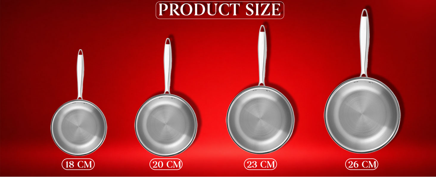 PNB Triply Stainless Steel Frypan with Tempered Glass Lid | 18 cm 1.5 Litre | 3-Ply Induction Gas Compatible | PFOA Free Healthy Cookware | 5 Year Warranty | Compact Frying Pan for 1-2 Person