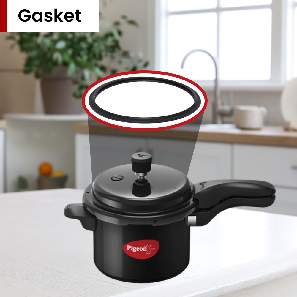Pigeon by Stovekraft Titanium 3 Ltrs Outer Lid Pressure Cooker - Black, Aluminium