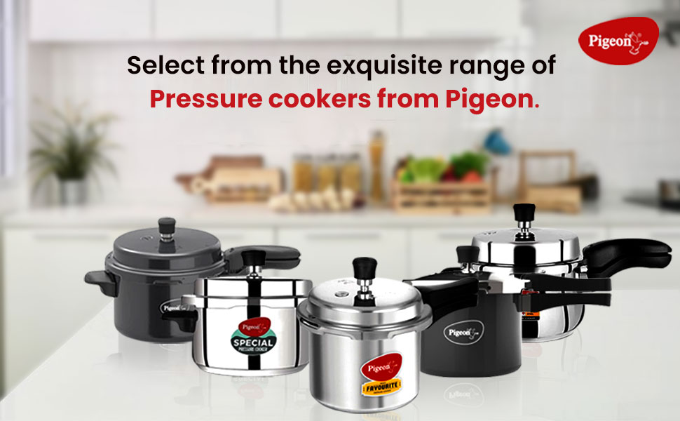 Pigeon by Stovekraft Titanium 3 Ltrs Outer Lid Pressure Cooker - Black, Aluminium