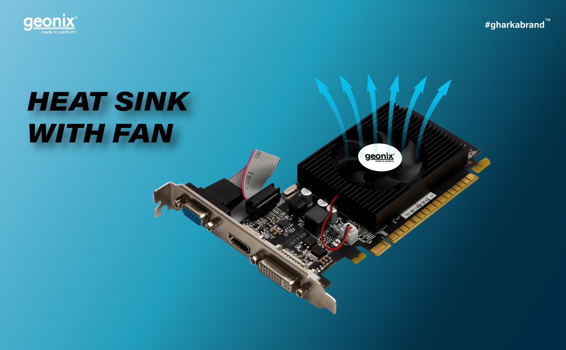 GEONIX Geforce GT-610LP 2GB ddr3_sdram pci_e Memory Graphics Card | VGA/HDMI/DVI Video Output | 3 Years Warranty
