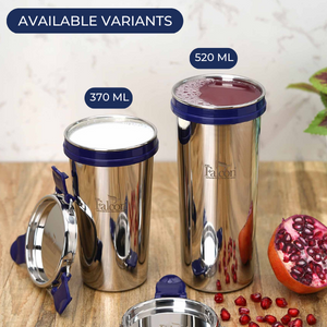 PDDFALCON EcoNxt Stainless Steel Tumbler/Glass Set with All-Steel Lid, Extra Clamp,Zero Plastic Contact,100% Leakproof BIS Certified, Jindal Seal & Made in India Ideal for Office, Gym, Travel (300ml)