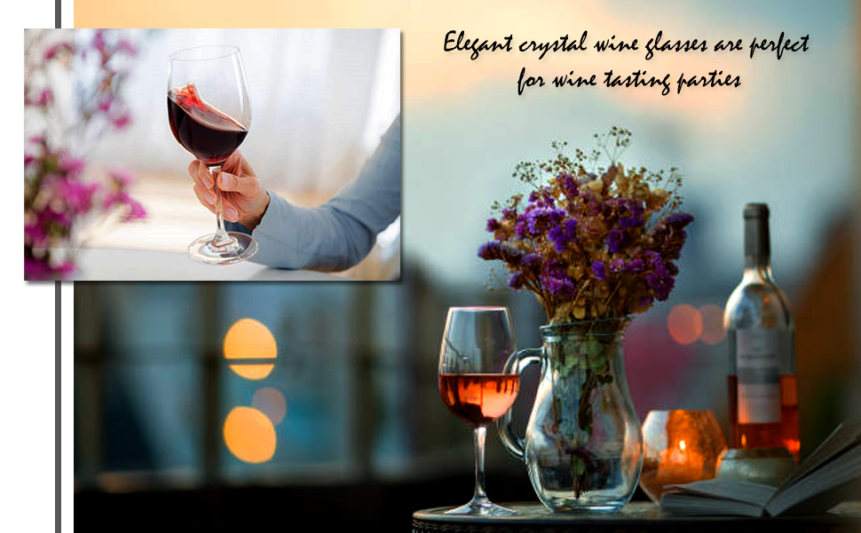 Style Crystal Clear 310 ml Red Wine and White Wine Glasses Perfect for Parties, Gifts,Housewarming,Weddings,Aniversary Set of 2