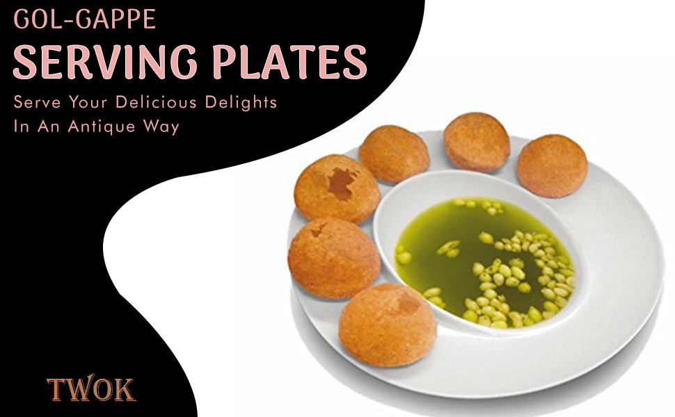 TWOK Food-Grade Melamine Snack Serving Plates – Set of 6 | Pani Puri, Bhel, Chaat, GOL Gappa, Appetizer & Snack Plates