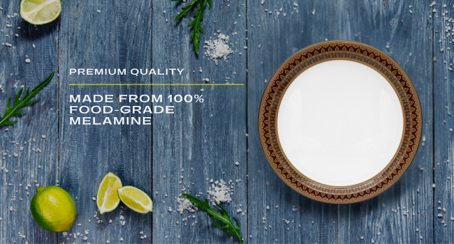 Superware | Pure Melamine | Buffet Plate Set – ForgetMeNot 12.5” (6 nos.) | Stain Free, Glazed Finish