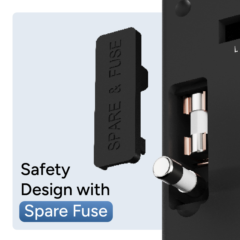 Ambrane Universal Travel Socket, International All in One Worldwide Travel Adapter Socket with 2500W High Power Output with 9 Hole Universal Socket, Compatible in 150+ Countries (ATA-03, Black)