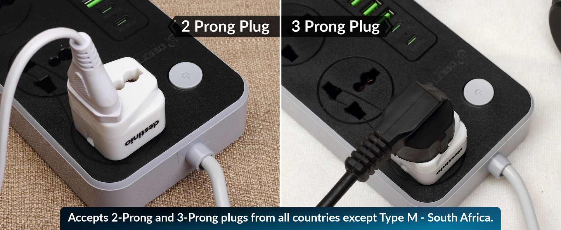 Destinio Universal Travel Converter Plug Type D | World to India Adapter | Compatible for US Canada UK Europe Australia China | CE Certified, ROHS Compliant | 10A 250V Single Socket (Pack of 1 Pack)
