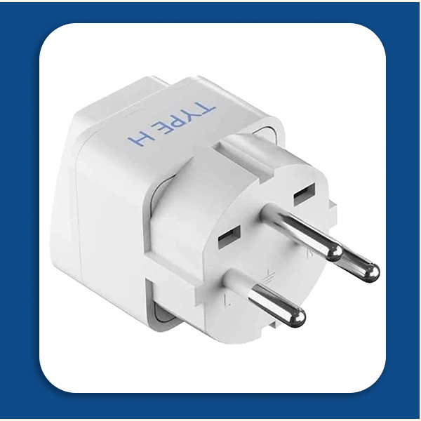 Ceptics India to Israel, Gaza, Palestine & More (Type H) Travel Adapter Plug - CE Certified - RoHS Compliant - White Color - 3 Pack (GP-14-3PK)