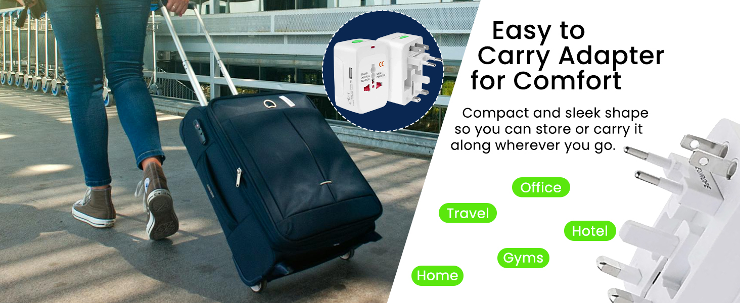 rts 224+ Countries Supported 2026 Universal Travel Adapter Plug Travel Adapter International All in One Worldwide Universal Travel Adapters Compatible with Smart Phone, Laptop, Mobile, Camera, Tablet