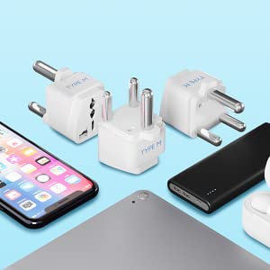 Ceptics India to South Africa, Botswana, Namibia & More (Type M) Travel Adapter Plug - CE Certified - RoHS Compliant (GP-10L)