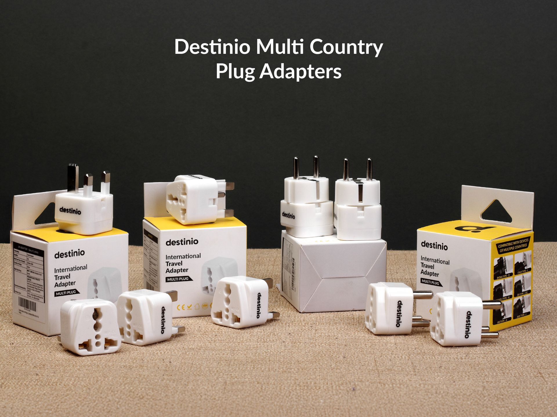 Destinio Type G Travel Adapter | UK Plug Adapter for India to UK, UAE, Singapore & More | Universal Socket, 13A 250V 2500W| International Travel Plug Adapter | CE & RoHS Certified (Pack of 2)