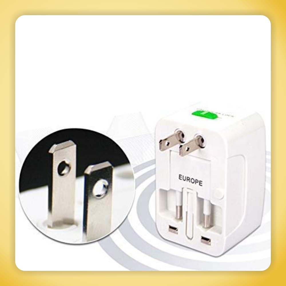 2 USB Universal Travel Adapter with Built in Dual USB Charger Ports Plug International Travel Adapter All in One Portable Travel Adapter