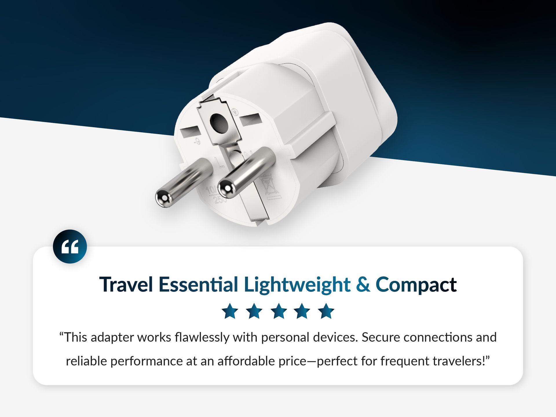 Destinio Universal Europe Travel Adapter Type E/F Schuko Plug Converter 13A 250V, International EU Power Socket for Germany France Spain, Portable European Plug for Mobile Laptop Charger (Pack of 2)