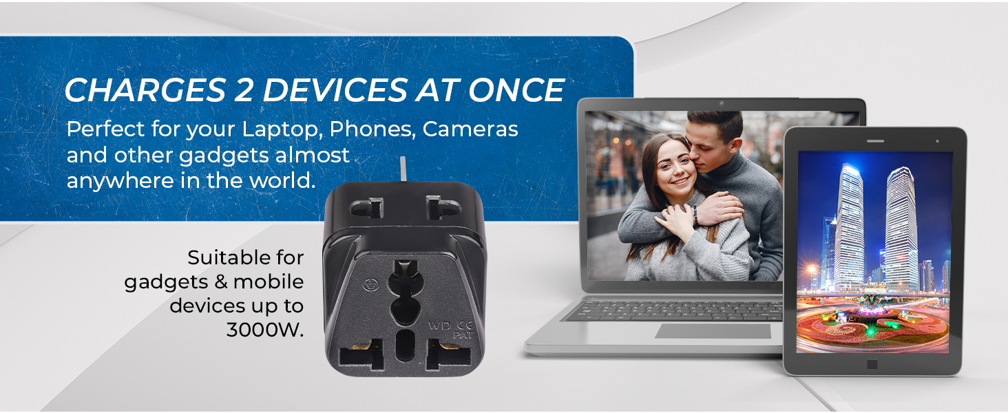 Orei India to Australia Plug, New Zealand & China & More - Type I - 2 in 1 - Perfect for Laptop, Camera USB Charger and More - Ce Certified - Rohs Compliant - Black - 5 Years Warranty