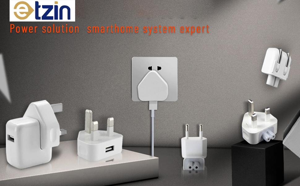 Etzin Mac AC Power Charger Adapter United Kingdom Wall Folding Plug Duckhead, 3 Pin UK Plug Converter Travel Charger UK Standard Adapter Compatible with MacBook Air/Mac iBook/iPhone/iPod EPL-1004P
