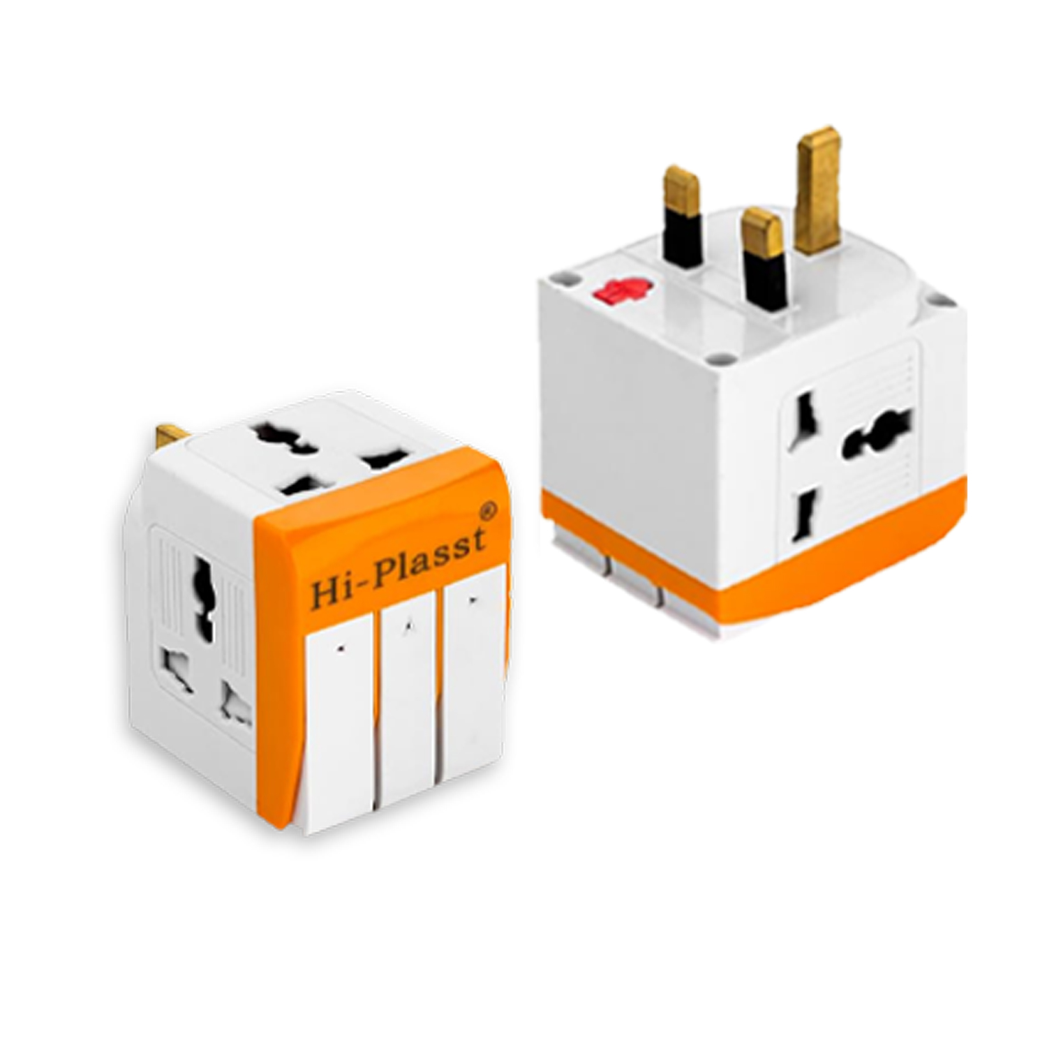 Hi-PLASST UK Plug Multi Plug Adapter - 13A Universal 3 Pin Multiplug Socket with Individual Switch, Type-G Flat Pin Plug Converter for Travel to UK, Hong Kong, London, Singapore, Dubai (Pack of 1)