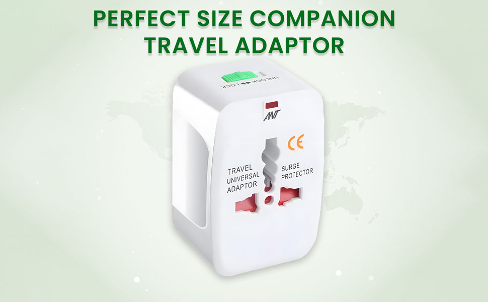 Ant Amigo International Travel Adapter, Worldwide All in One Universal Power Wall Charger AC Power Plug Adapter for USA EU UK AUS Cell Phone Laptop Tablets_ White