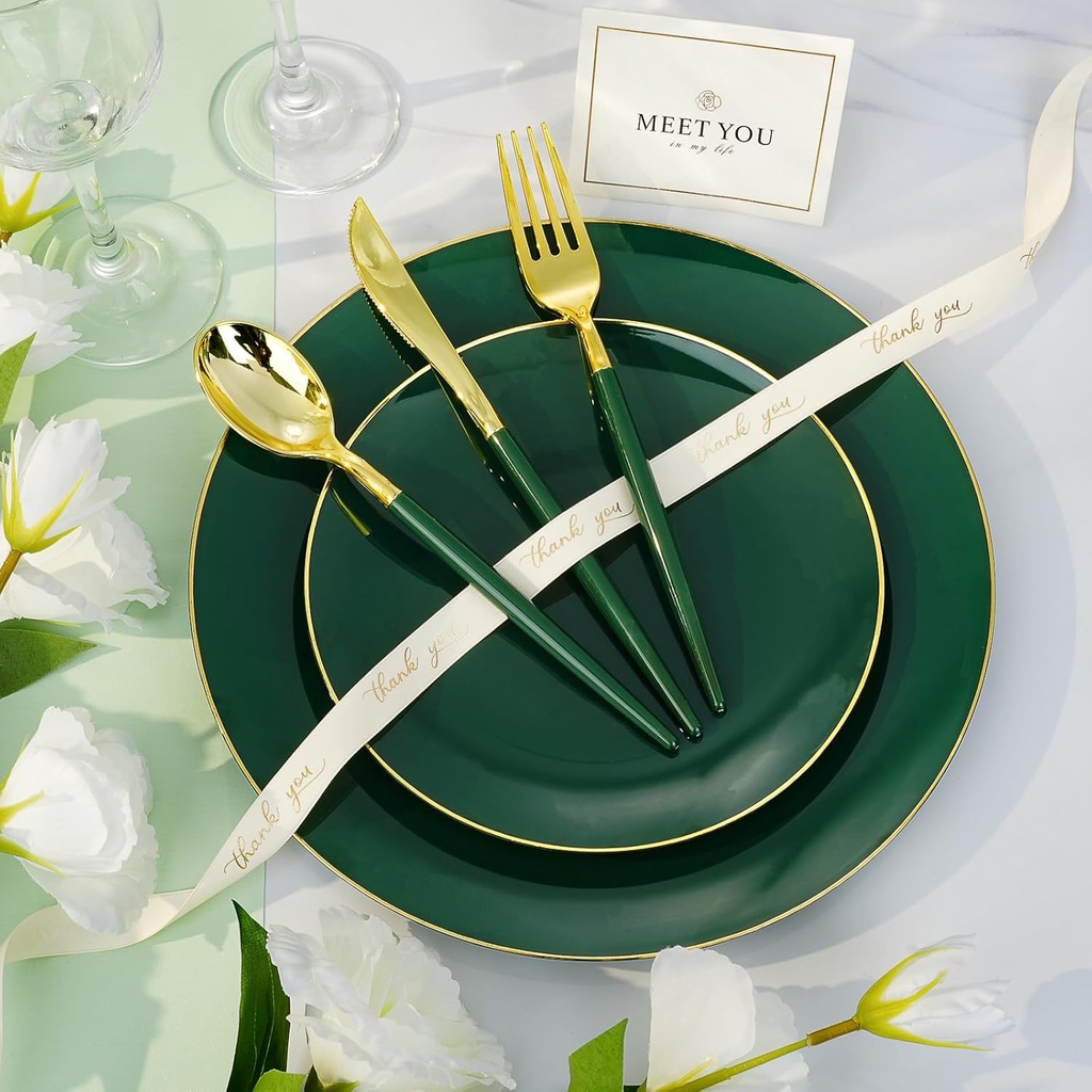 175-pieces-green-gold-plastic-dinnerware-3.jpg