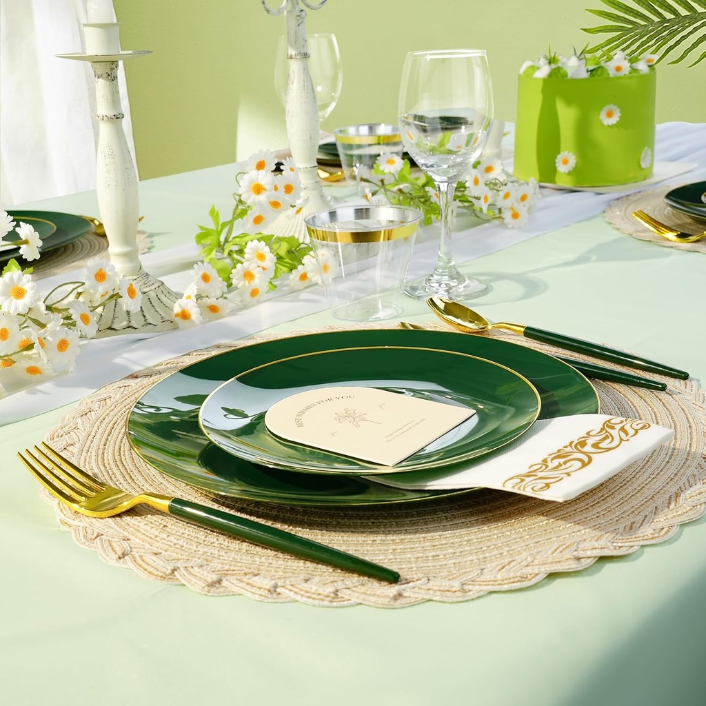 175-pieces-green-gold-plastic-dinnerware-4.jpg