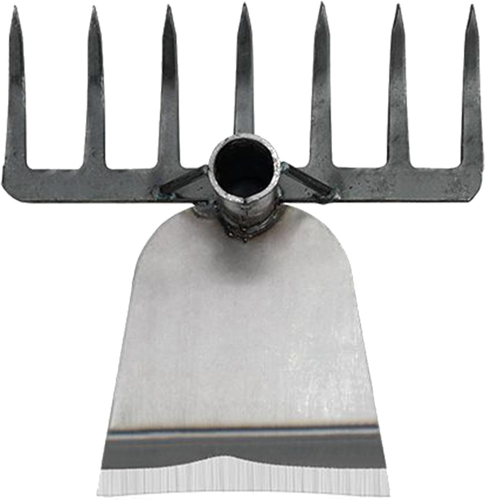 Dethatcher, Hoe Weeding, 2 in 1 Metal Hand Rakes and Hoe, Gardening Hand Tools for Dethatching, Weeding, Acreage, Rock, Gravel, Root & Garden Cultivator 7 Teeth