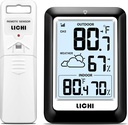 Indoor Outdoor Thermometer Wireless Weather Station, Internal External Thermometer Hygrometer, Home Batteryoperated Temperature Humiditymonitors330 Feet (About 100 Meters) Backlight Display