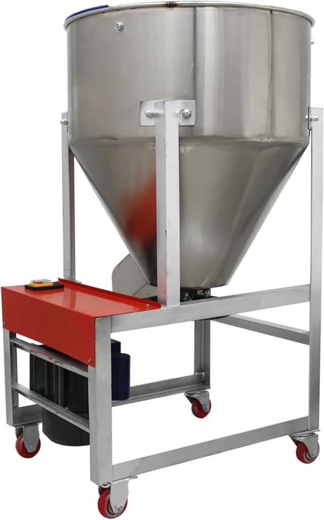 165Lbs Animal Feed Mixer Powder Mixer Granule Particle Blender 201 Stainless Steel Household Farm Equipment Mixing Machine 1720RPM 110V 3KW