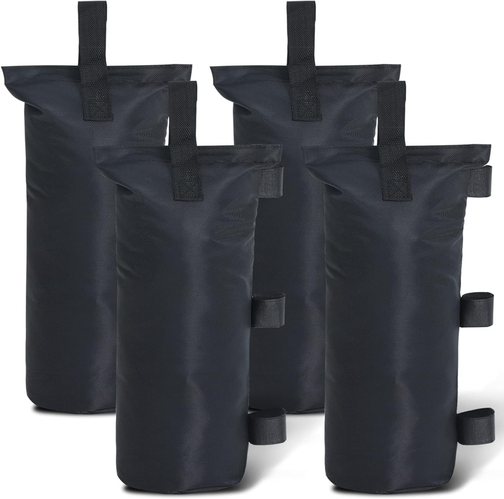 ABCCANOPY Canopy Weights Set of 4-120LBS Sand Bags for Pop up Tent, Weight Bags for Outdoor Gazebo, Trampoline, Pergola, Black (Without Sand)