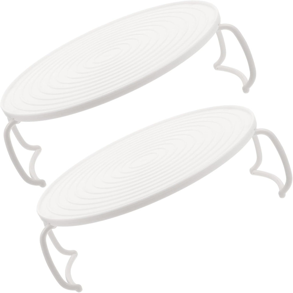 2pcs Steaming Tray and Microwave Oven Rack for Kitchen Storage Space-saving Rounded Design for Heating and Cooking Food and Easy to Use
