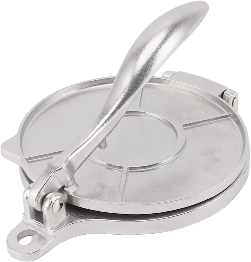 Effortless Dough Pressing, Aluminum Alloy Construction, Easy to Use Tortilla Press, 7.8in Chapati Maker Machine Pre Seasoned Roti Maker Taco, Multifunctional Design, Food (16cm Silver)