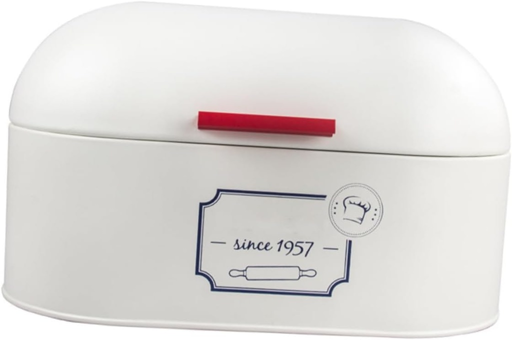 Large Capacity European Style Bread Box for Kitchen Countertop Dustproof White Bread Holder Organizer with Smooth Surface Resistant Material Storage and Kitchen Organization