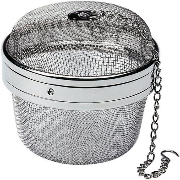 Moha Aroma Stainless Steel Mesh Spice/Tea Ball-Infusher with Lid and Hanging Chain and Hook, 4"