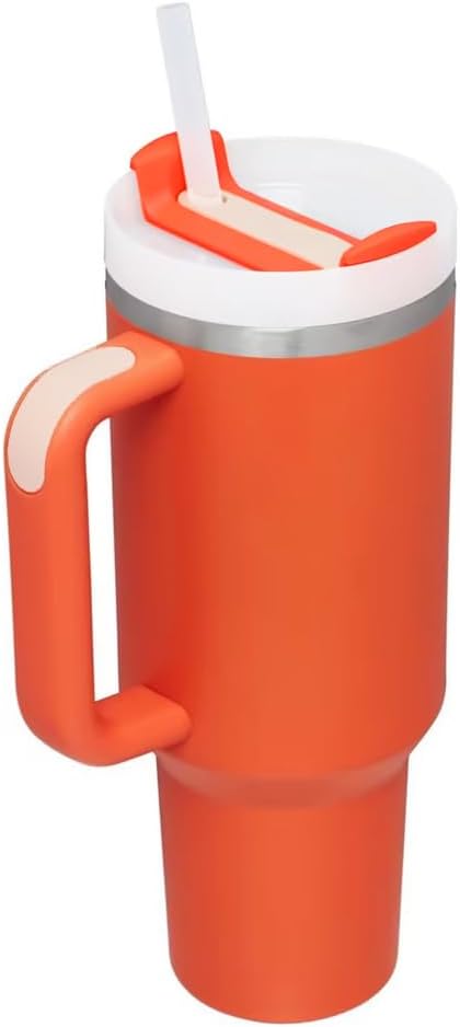 40oz Stainless Steel Vacuum Insulated Tumbler with Lid and Straw for Water, Iced Tea or Coffee, Smoothie and More (Tiger Lily, 40 Ounces)