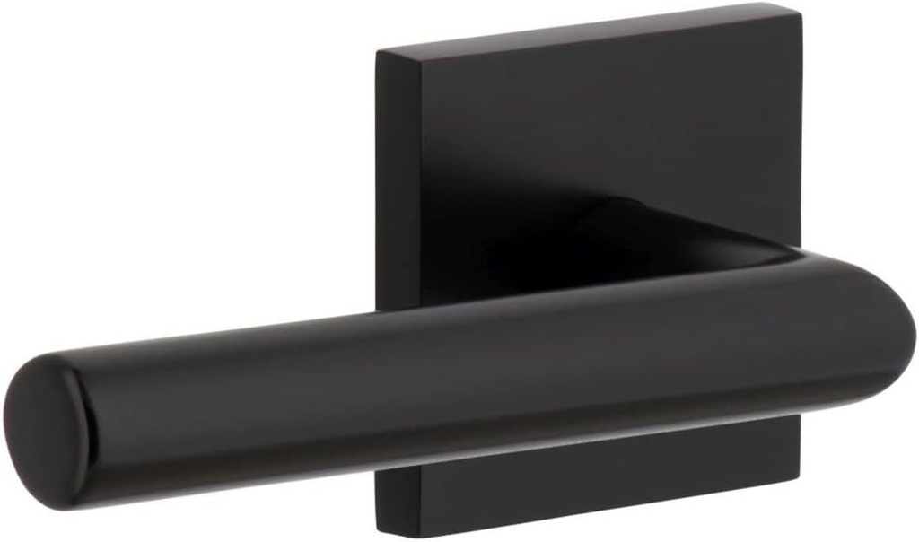 Viaggio QADMOD_SD_LH Quadrato Left Handed Solid Brass Non-Turning One-Sided Dummy Door Lever with Moderno Lever and Quadrato Backplate - Satin Black