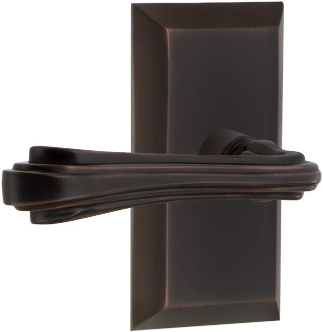 Nostalgic Warehouse Studio Plate Passage Fleur Lever in Timeless Bronze
