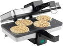 Piccolo Pizzelle Baker- Nonstick Electric Press Makes 4 Mini Holiday Cookies at Once- Recipe Guide Included- Fun Christmas Baking Supplies for Party, Italian Waffle Dessert Treat Making- Gift for Her